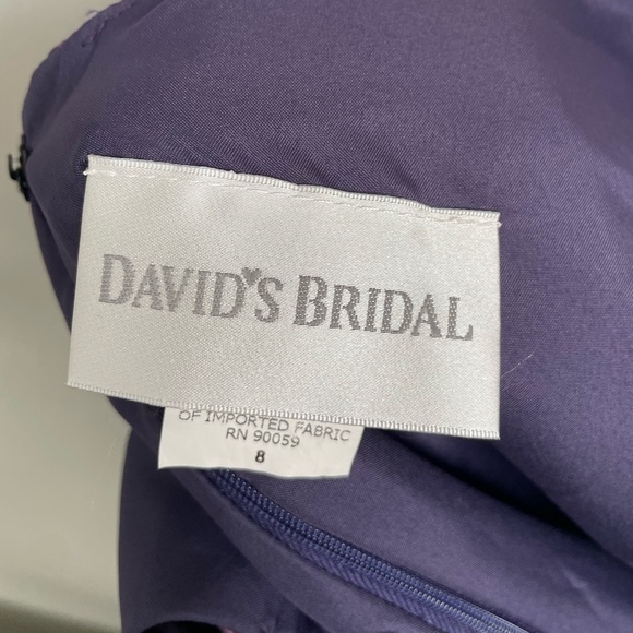 David’s Bridal Purple Fit & Flare Formal Dress Wedding Guest Mother of Bride - Picture 3 of 11